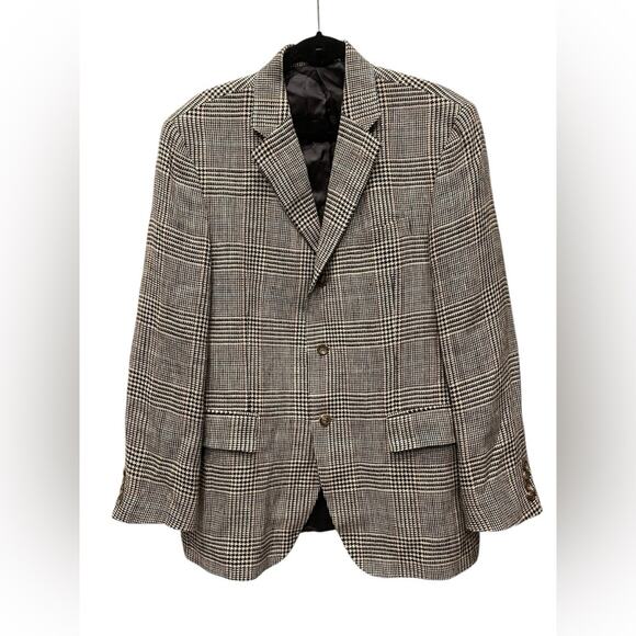 Ralph Lauren Mens Houndstooth Plaid Sportcoat Blazer Jacket 42 R
